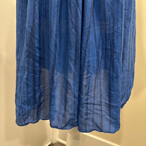 Poupette St. Barth Blue Crinkle Mini Tunic Dress Cover-Up Boho Mermaid Hippie - Picture 11 of 13